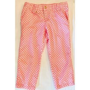 Lands End Fleur de Lis soft denim jeans | Color: Pink & White | Girl’s Size: 8